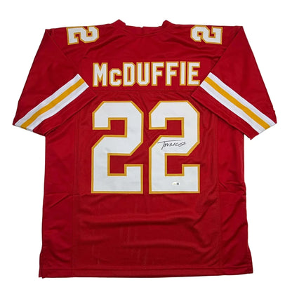 Autographed Trent McDuffie Kansas City Red Football Jersey JSA COA | Hall of Fame Sports Memorabilia | vintageantiquesgifts.com