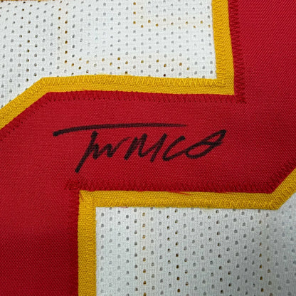 Autographed/Signed Trent McDuffie Kansas City White Football Jersey JSA COA