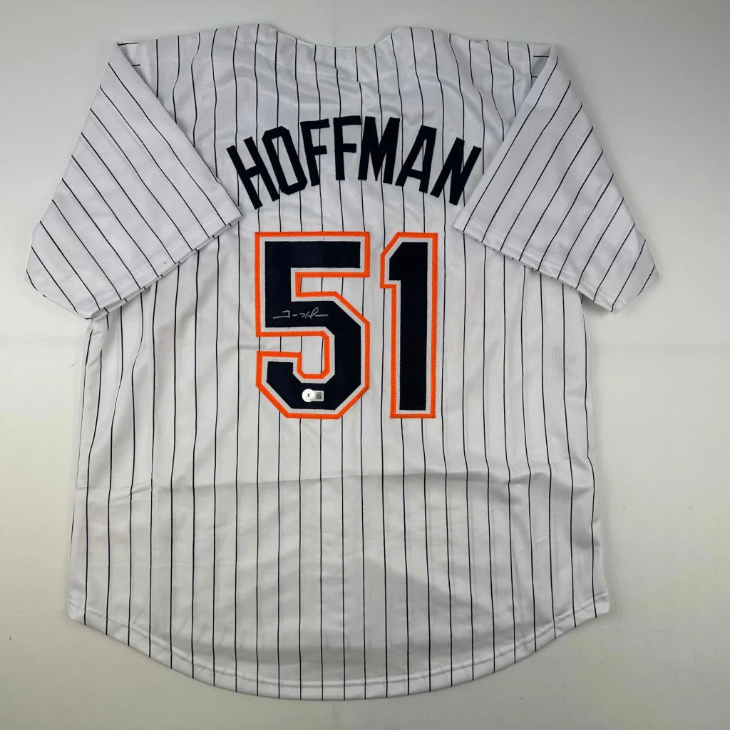 Autographed Trevor Hoffman custom jersey with pinstripes, number 51, Beckett COA