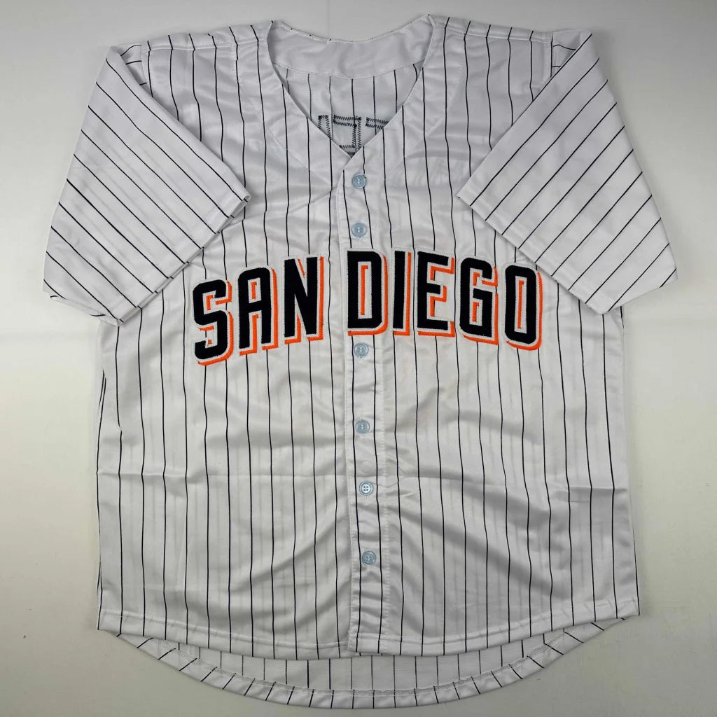 Autographed Trevor Hoffman San Diego pinstripe custom jersey, professional sports league