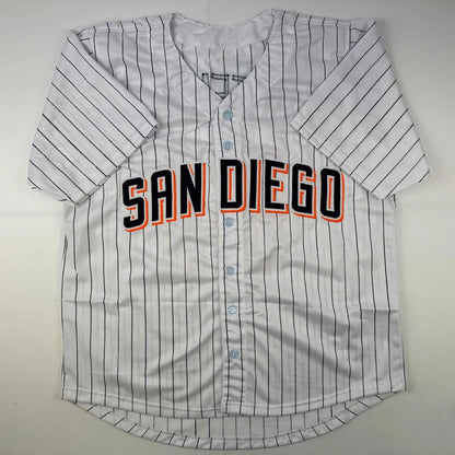 Autographed Trevor Hoffman San Diego pinstripe custom jersey, professional sports league