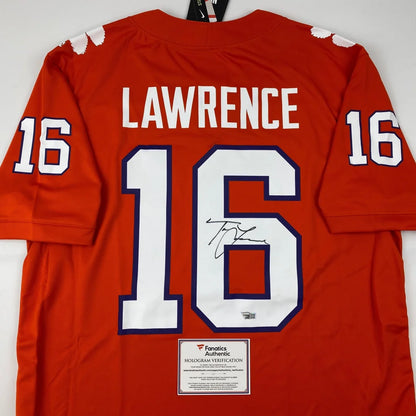 Autographed Trevor Lawrence Clemson Tigers orange Nike jersey with Lawrence 16