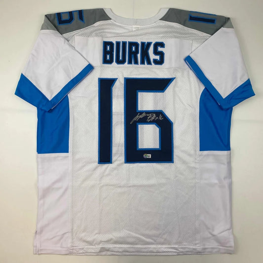 Autographed White and Blue Custom Jersey BURKS 16 for professional sports fans