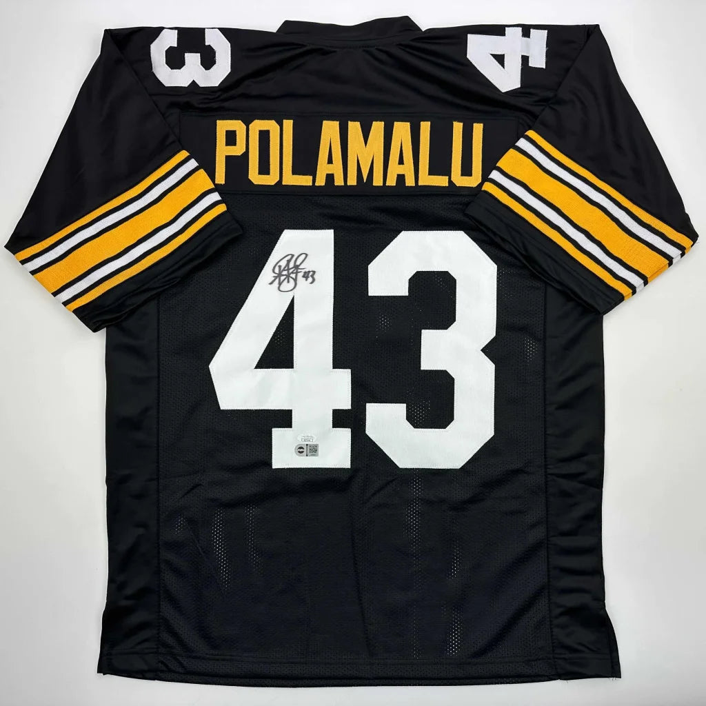 Autographed Troy Polamalu black Pittsburgh retro jersey with 43, JSA COA
