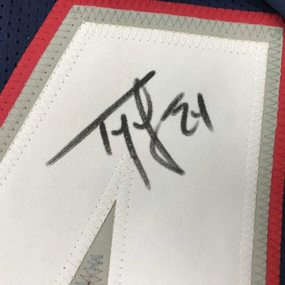 Autographed Ty Law custom New England Patriots jersey with stitched signature patch