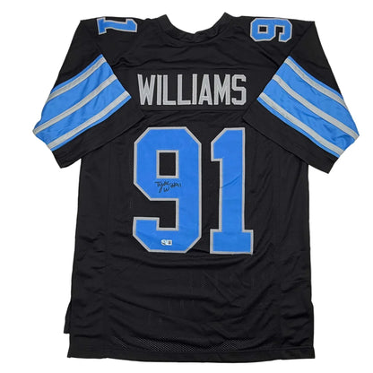 Autographed Tyleik Williams Detroit Black Football Jersey Beckett BAS COA | Hall of Fame Sports Memorabilia | vintageantiquesgifts.com