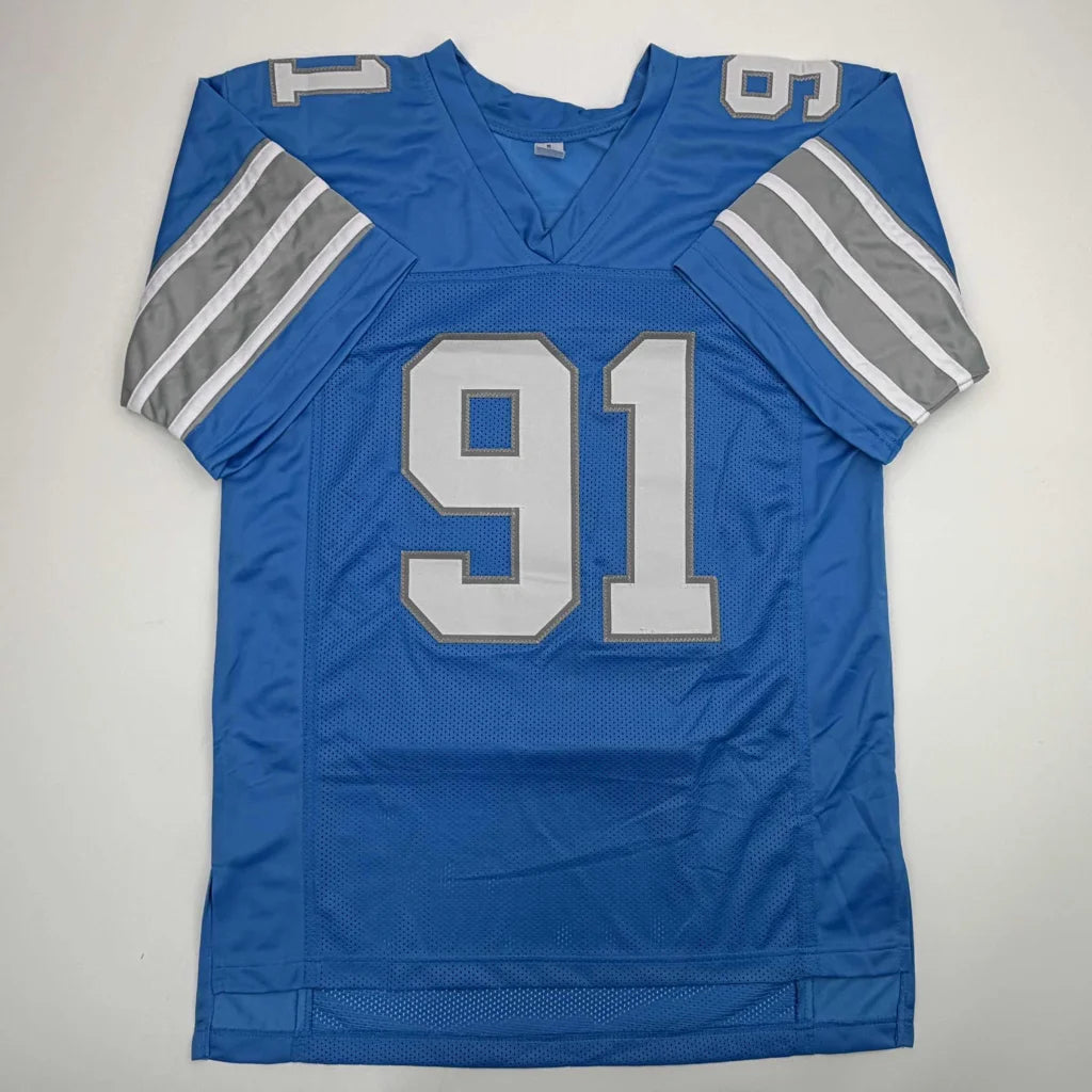 Autographed Tyleik Williams Detroit Blue Football Jersey Beckett BAS COA | Authenticated Signed Sports Jersey | vintageantiquesgifts.com