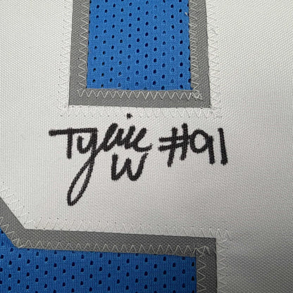 Autographed Tyleik Williams Detroit Blue Football Jersey Beckett BAS COA | Authenticated Signed Sports Jersey | vintageantiquesgifts.com
