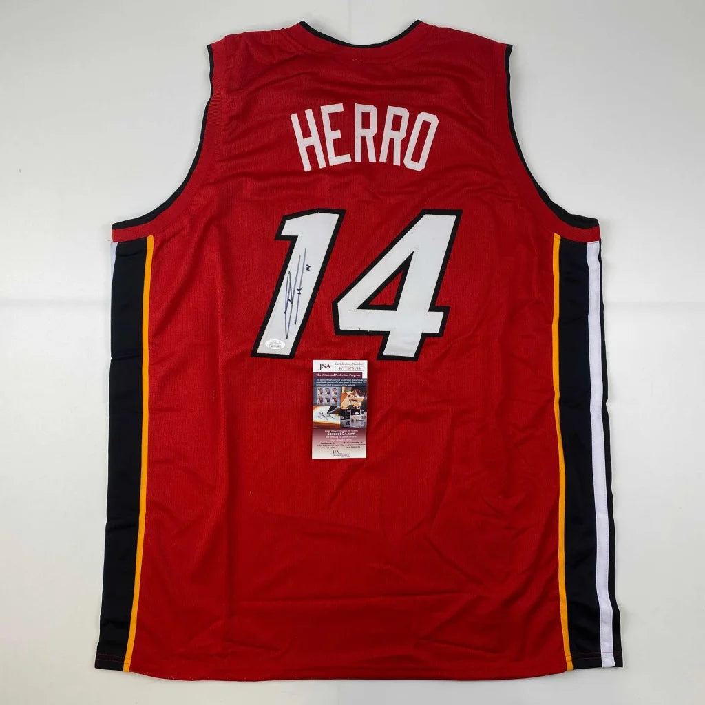 Autographed Tyler Herro Miami Red Basketball Jersey JSA COA | Hall of Fame Sports Memorabilia | vintageantiquesgifts.com
