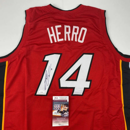 Autographed Tyler Herro Miami Red Basketball Jersey JSA COA | Certified Authentic Signed Memorabilia | vintageantiquesgifts.com