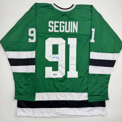 Autographed Tyler Seguin Dallas Green Hockey Jersey Beckett BAS COA | Hall of Fame Sports Memorabilia | vintageantiquesgifts.com