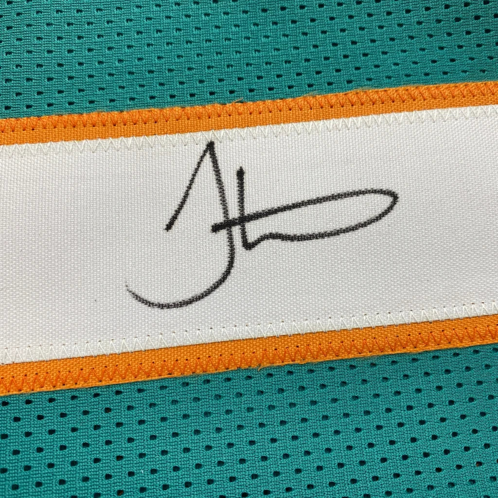 Autographed teal and orange Tyreek Hill custom jersey for professional sports fans
