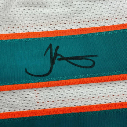 Autographed Tyreek Hill custom Miami Dolphins jersey in teal orange stripes