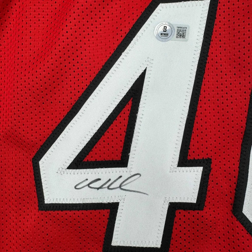 Autographed Udonis Haslem Miami Red Basketball Jersey Beckett BAS COA | Authenticated Signed Sports Jersey | vintageantiquesgifts.com