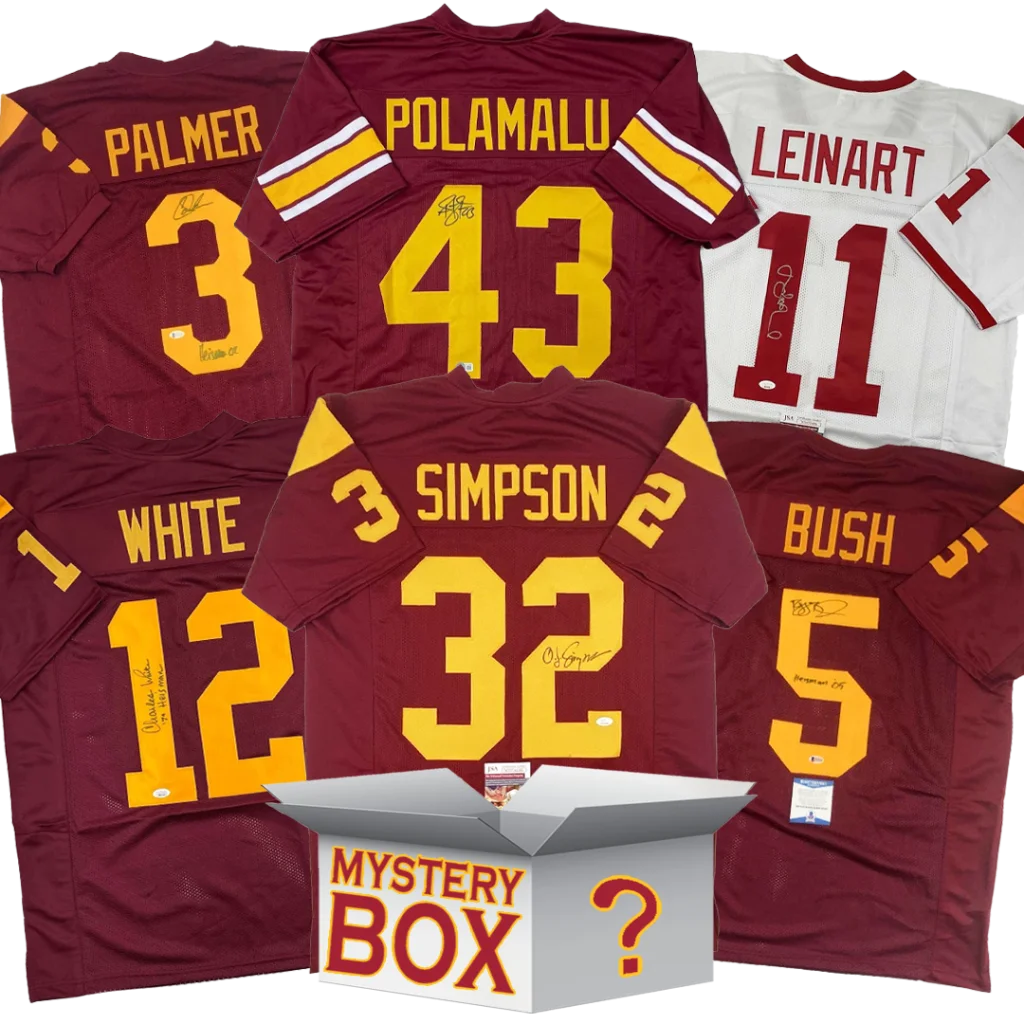 Autographed USC University of Southern California College Football Jersey Mystery Box with PSA JSA or Beckett COA | Hall of Fame Sports Memorabilia | vintageantiquesgifts.com