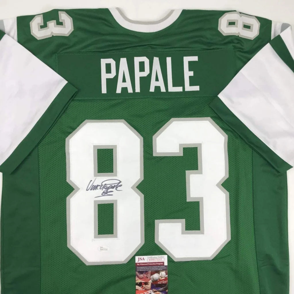 Autographed Vince Papale green New York Jets custom jersey with signature