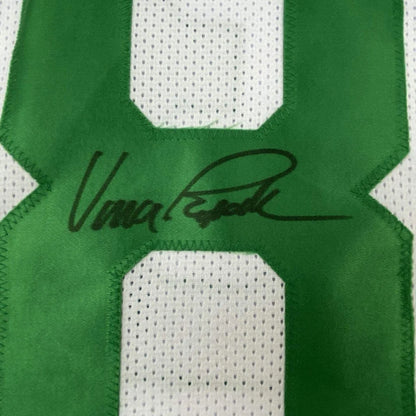 Green and white mesh custom jersey with autograph from professional sports league