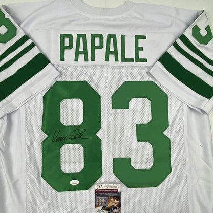 Autographed Vince Papale Philadelphia White Football Jersey JSA COA | Certified Authentic Signed Memorabilia | vintageantiquesgifts.com