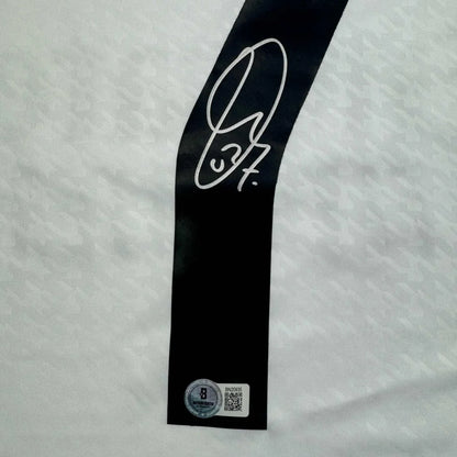Autographed Vini Vinicius Jr. #7 Real Madrid White Soccer Jersey Beckett BAS COA | Authenticated Signed Sports Jersey | vintageantiquesgifts.com