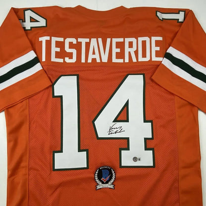Orange custom jersey with number 14 and autograph for professional sports fans