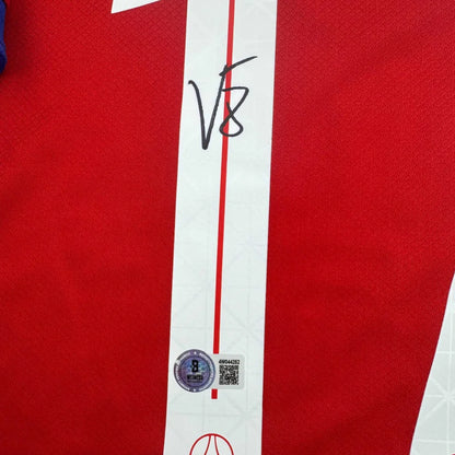 Autographed Vitinha PSG Paris Saint Germain Red Soccer Futbol Jersey Beckett BAS COA | Authenticated Signed Sports Jersey | vintageantiquesgifts.com