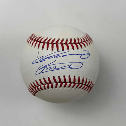 Autographed Vladimir Vlad Guerrero Jr. & Sr. Rawlings Official Major League Baseball ROML Beckett BAS COA | Hall of Fame Sports Memorabilia | vintageantiquesgifts.com