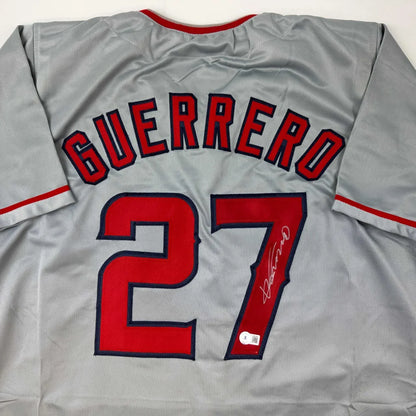 Autographed gray Vladimir Guerrero 27 custom jersey, professional sports MLB