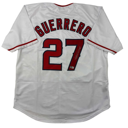 Autographed Vladimir Vlad Guerrero Los Angeles LA Anaheim White Baseball Jersey Beckett BAS COA | Hall of Fame Sports Memorabilia | vintageantiquesgifts.com