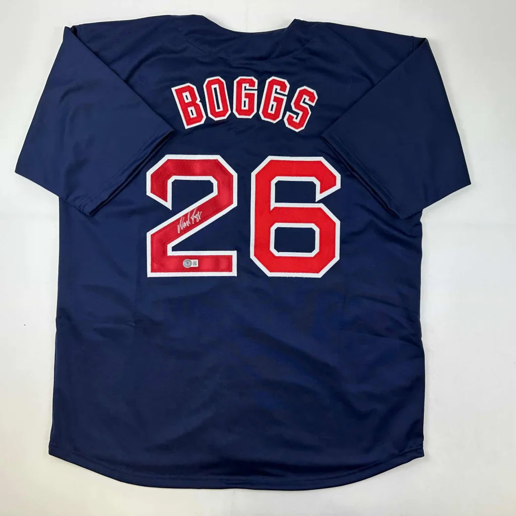 Signed Wade Boggs #26 Boston Red Sox custom jersey from professional sports league era