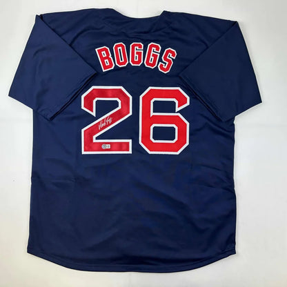 Signed Wade Boggs #26 Boston Red Sox custom jersey from professional sports league era