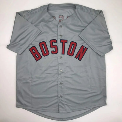 Autographed Wade Boggs gray Boston custom jersey with JSA COA
