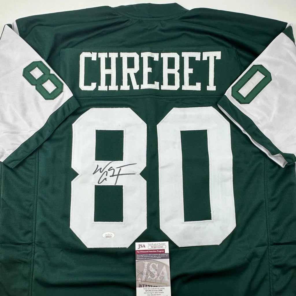 Autographed Wayne Chrebet New York Jets custom jersey, number 80