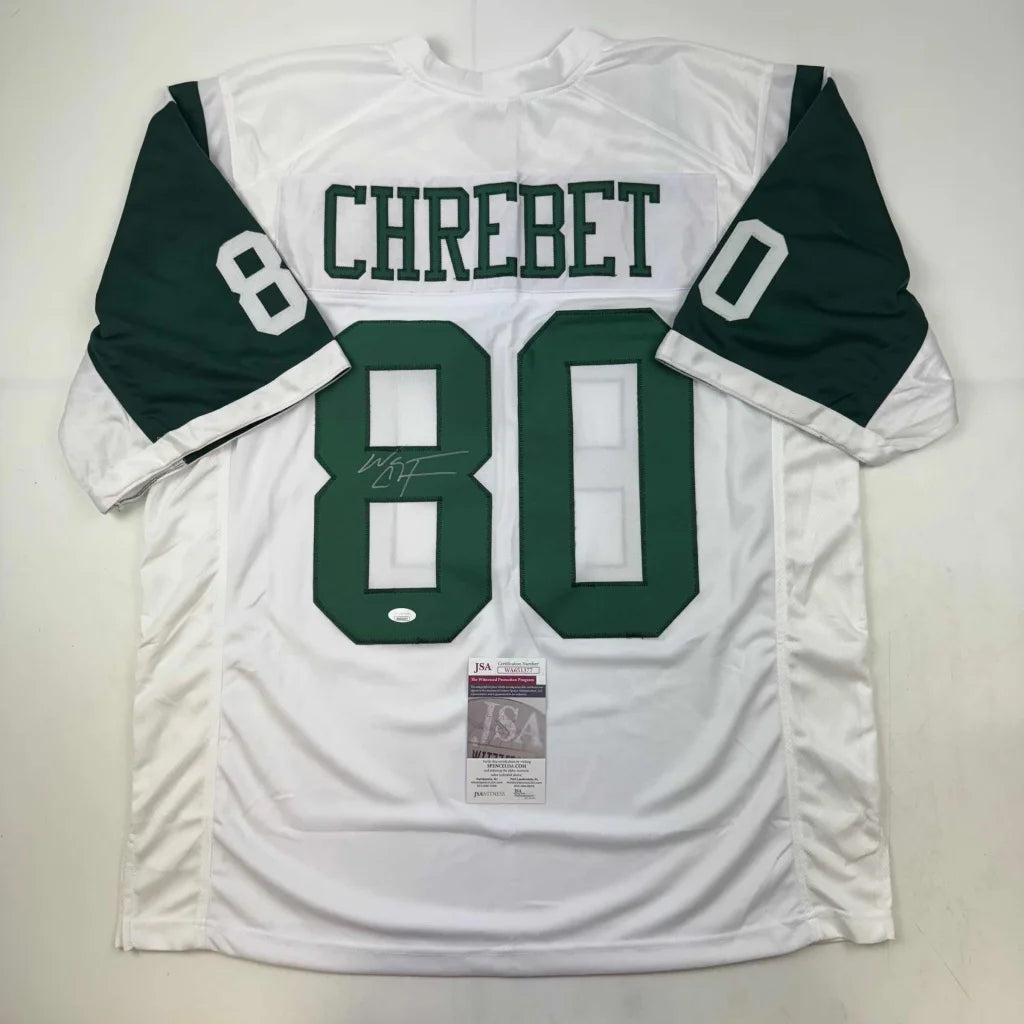 Autographed Wayne Chrebet New York White Football Jersey JSA COA | Hall of Fame Sports Memorabilia | vintageantiquesgifts.com