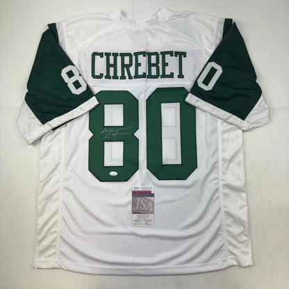 Autographed Wayne Chrebet New York White Football Jersey JSA COA | Hall of Fame Sports Memorabilia | vintageantiquesgifts.com