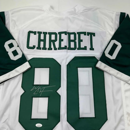 Autographed Wayne Chrebet New York White Football Jersey JSA COA | Certified Authentic Signed Memorabilia | vintageantiquesgifts.com