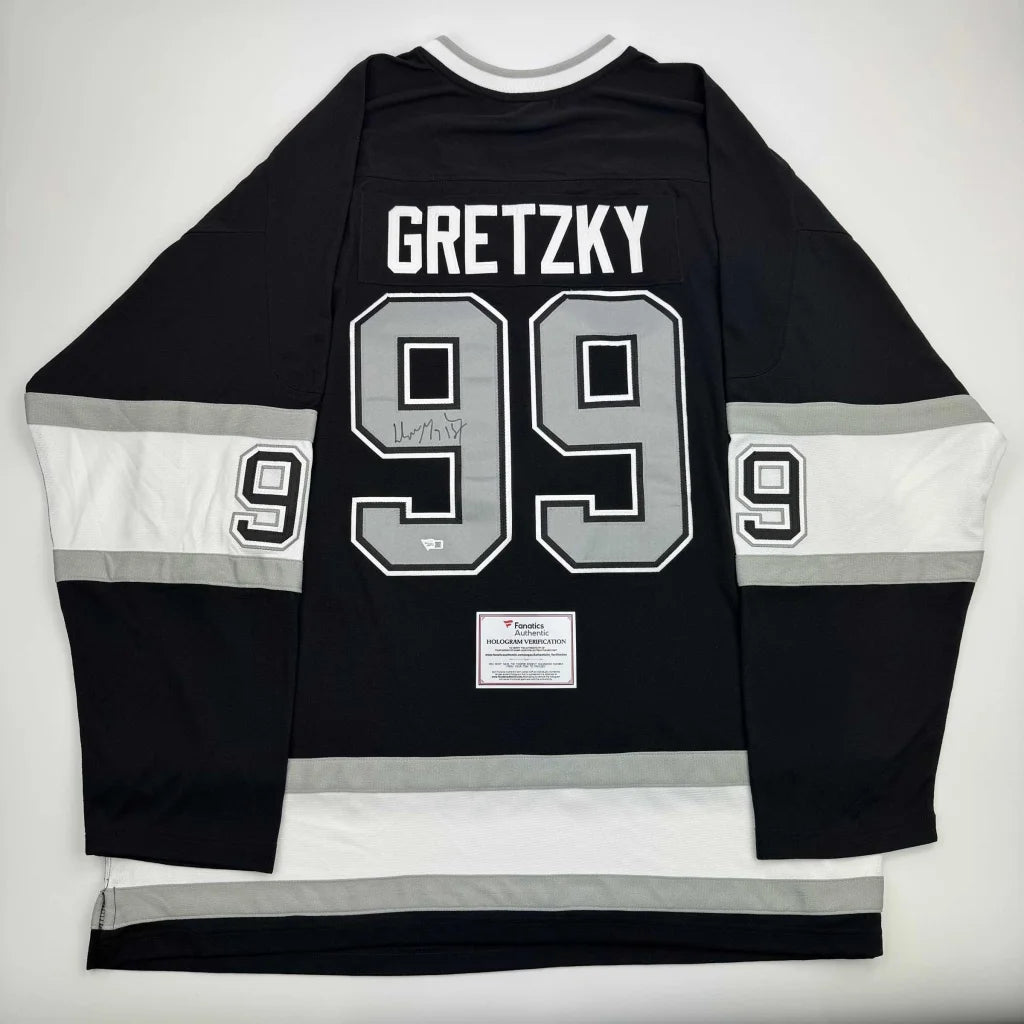 Black Wayne Gretzky Los Angeles Kings #99 autographed jersey with third party authentication