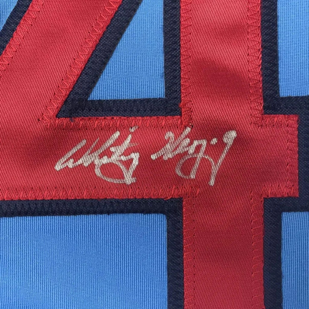Blue and red custom jersey with autograph from Authentic Herzog from Professional Sports League