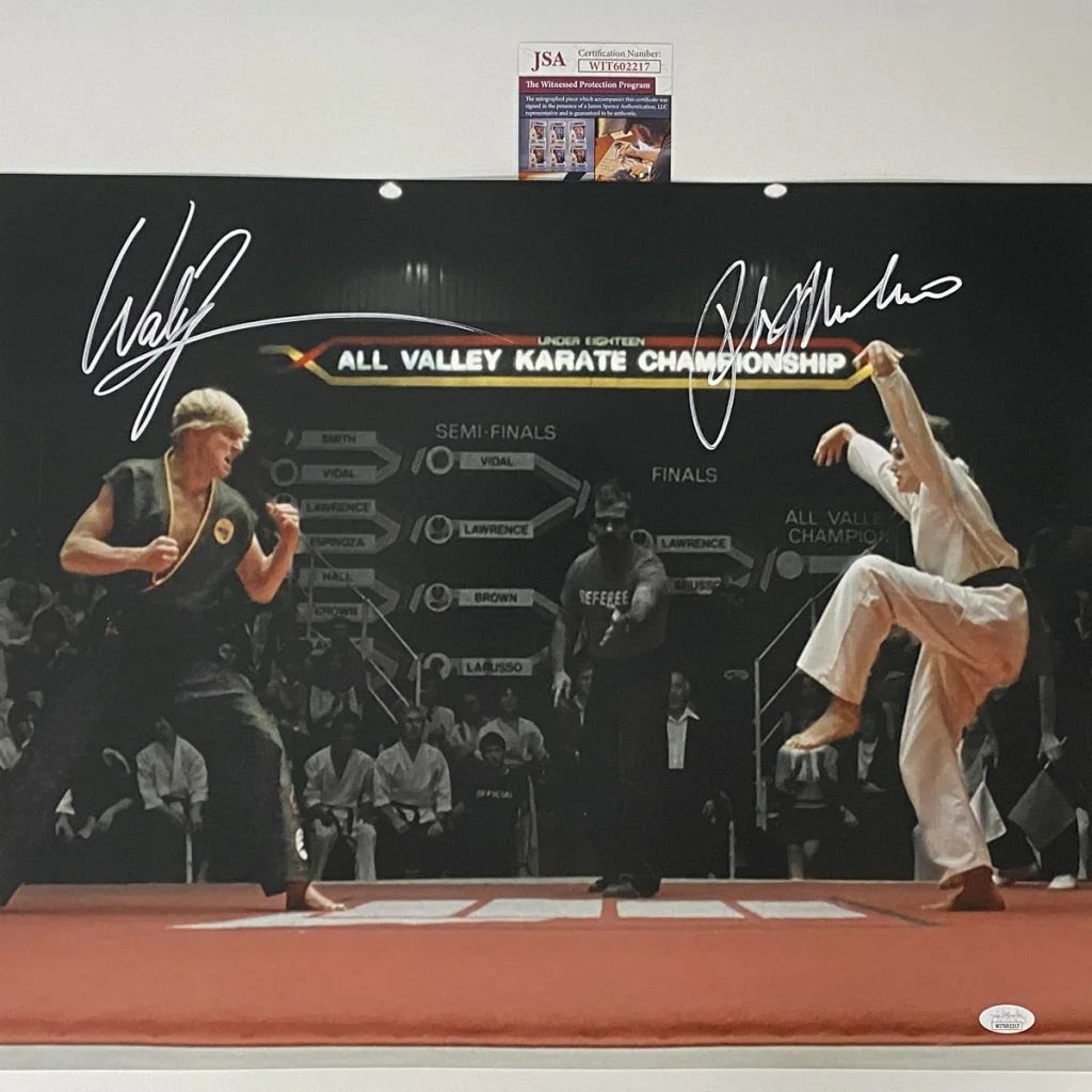 Autographed William Zabka & Ralph Macchio The Karate Kid Cobra Kai 16x20 Photo JSA COA | Hall of Fame Sports Memorabilia | vintageantiquesgifts.com