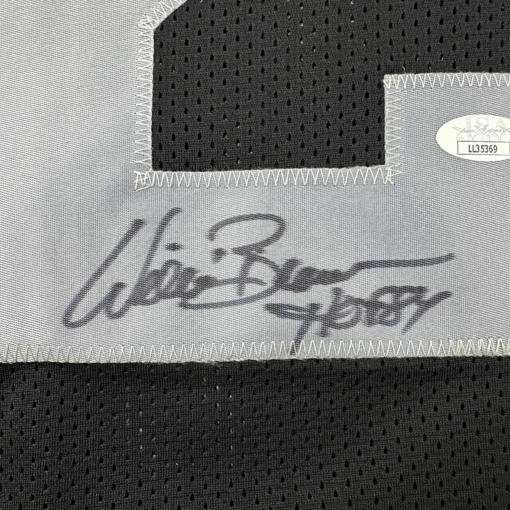 Black mesh custom jersey with grey number and autograph from Professional Sports League