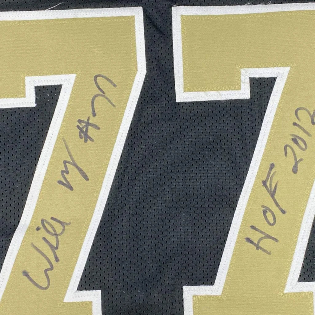 Autographed Willie Roaf HOF 2012 custom New Orleans black jersey number 71