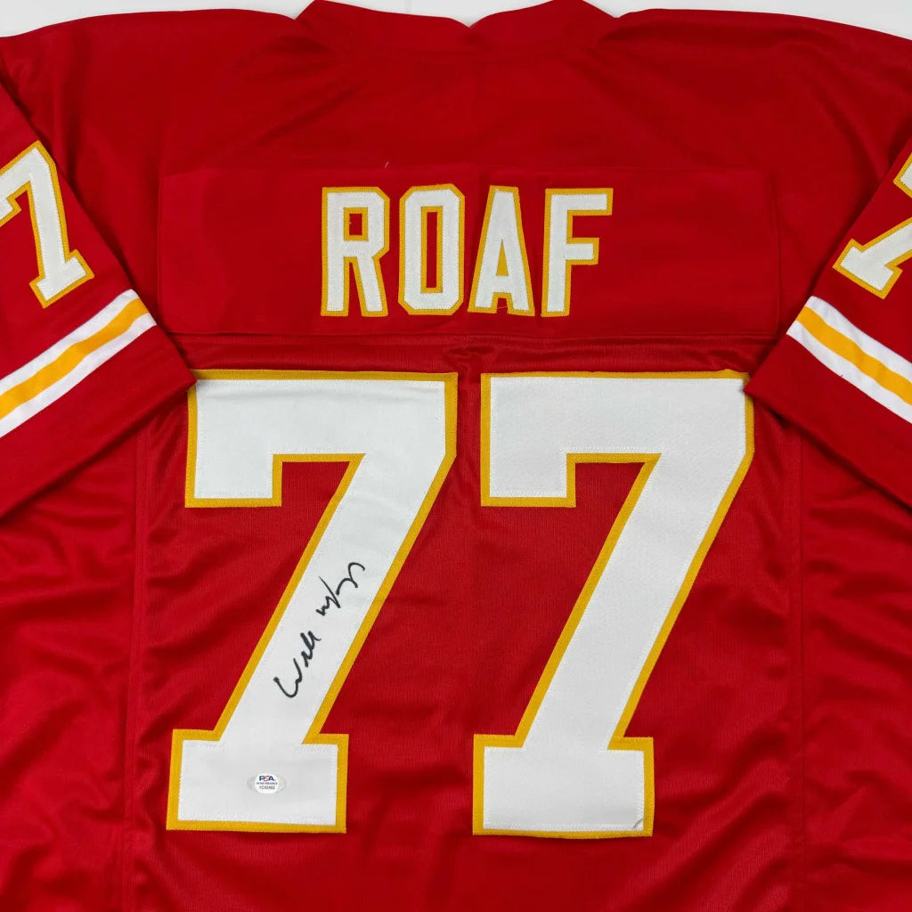 Red custom jersey with number 77 from the ROAF 77 Autographed Professional Sports Collectible