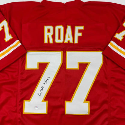 Red custom jersey with number 77 from the ROAF 77 Autographed Professional Sports Collectible