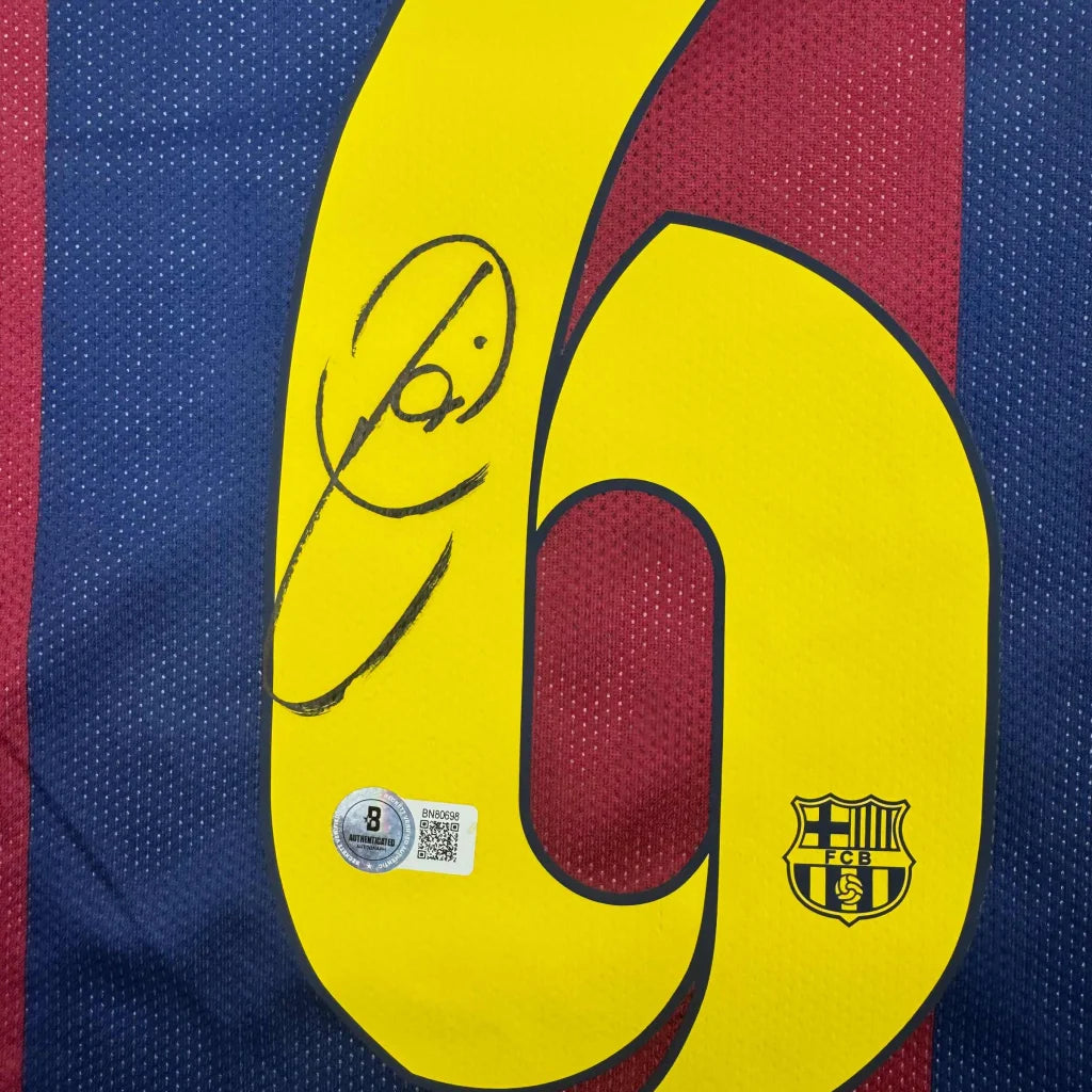 Autographed Xavi FC Barcelona Blue Soccer Jersey Beckett BAS COA | Authenticated Signed Sports Jersey | vintageantiquesgifts.com