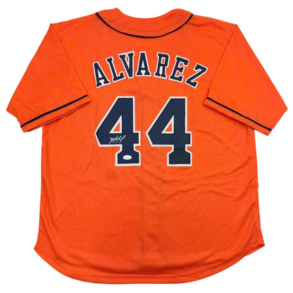 Autographed Yordan Alvarez Houston Orange Baseball Jersey JSA COA | Hall of Fame Sports Memorabilia | vintageantiquesgifts.com