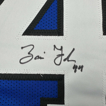 Autographed/Signed Zaire Franklin Indianapolis 2025 Style Blue Football Jersey Beckett BAS COA