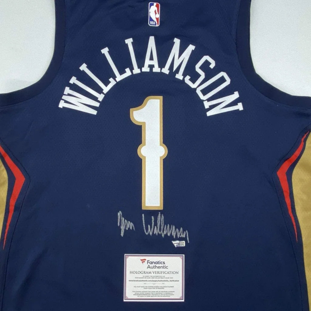 Autographed Zion Williamson New Orleans Pelicans navy blue Nike Swingman jersey