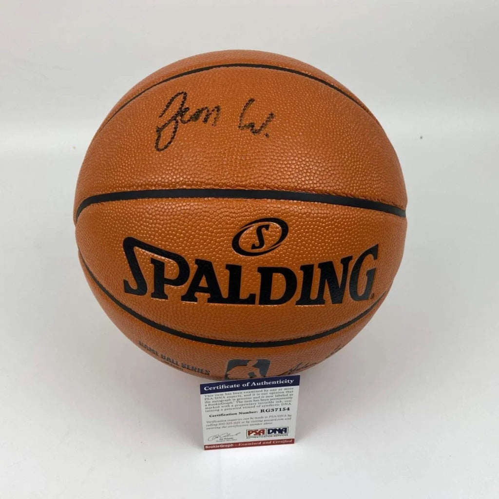 Autographed Zion Williamson Spalding basketball with black seams and signature, PSA/DNA COA