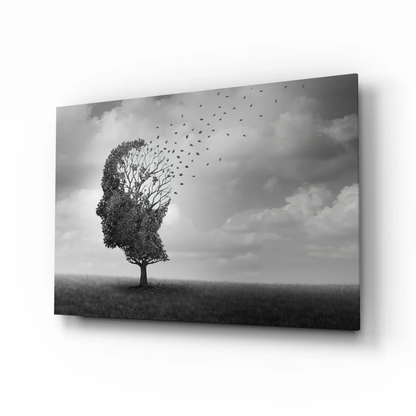 Mind Tree Canvas Wall Art with Flying Birds | Insigneart USA | vintageantiquesgifts.com