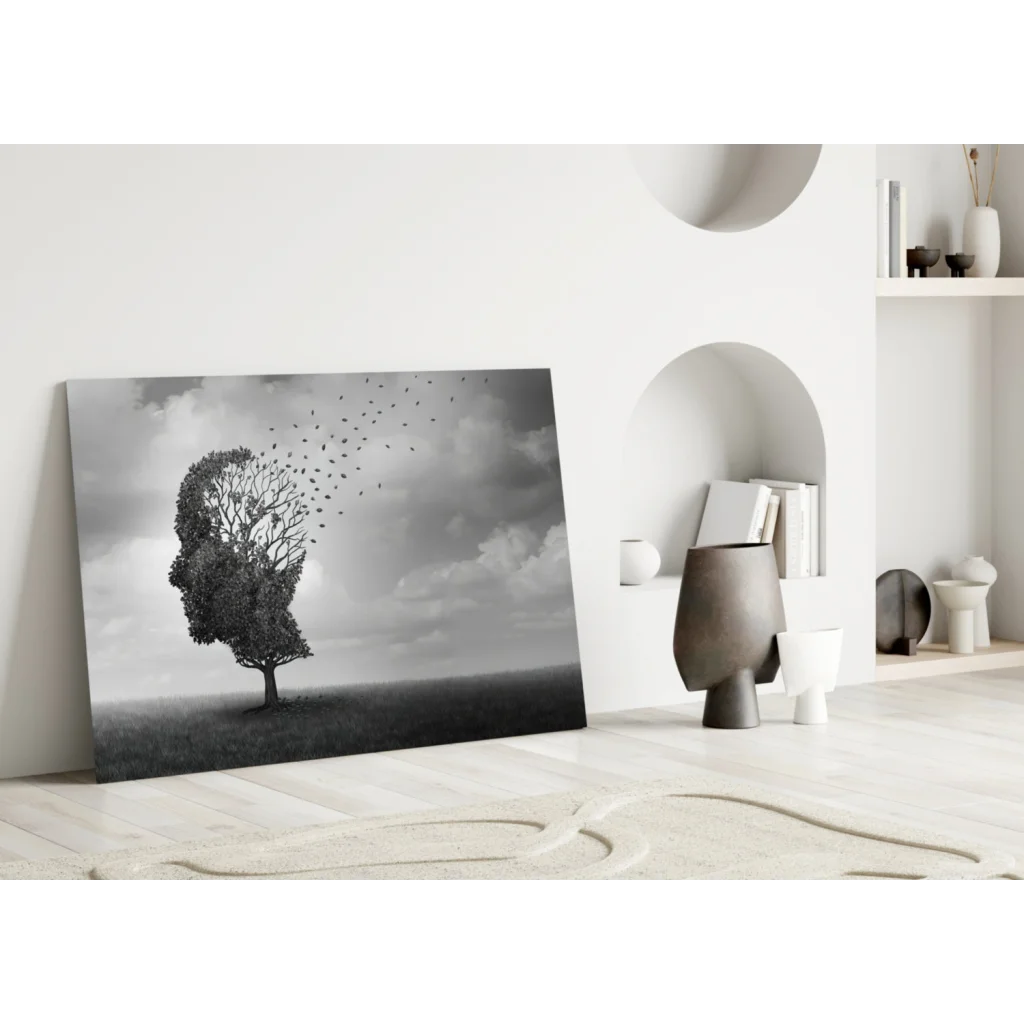 Mind Tree Canvas Wall Art with Flying Birds | Modern Wall Art Decor | vintageantiquesgifts.com