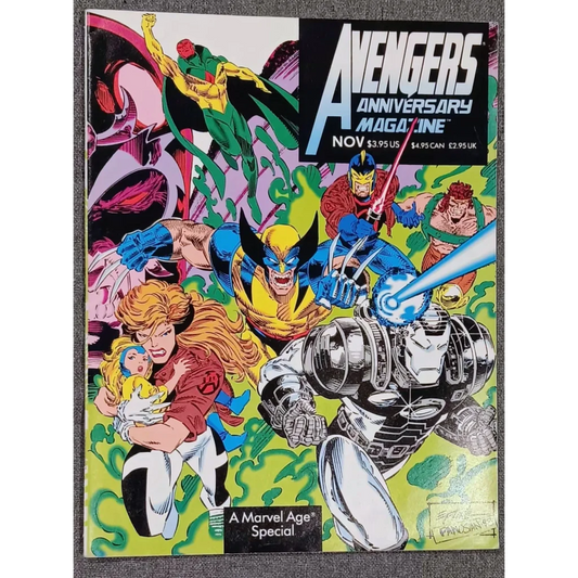 Vibrant Avengers anniversary magazine with 1993 Marvel heroes art